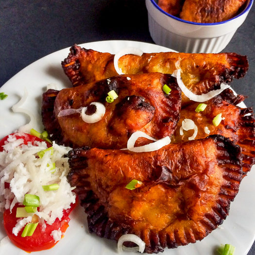 Sweet and salty ripe plantain empanada