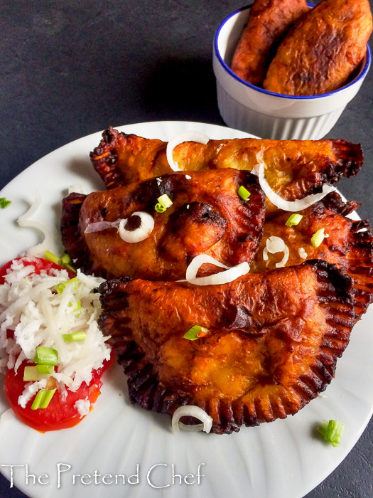 Sweet and salty ripe plantain empanada