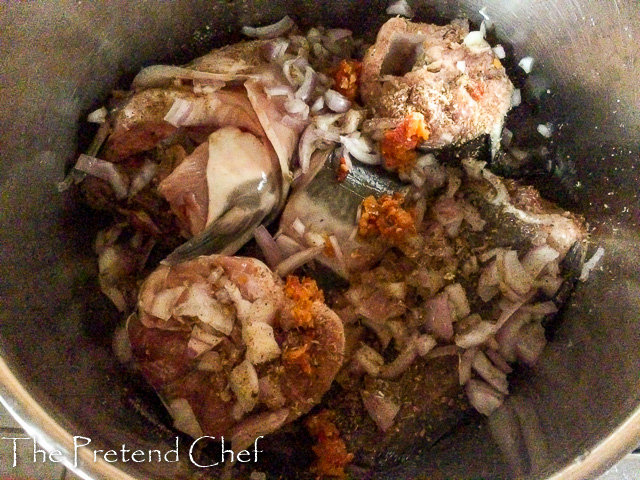 catfish pepper soup (Point and kill) in a pot