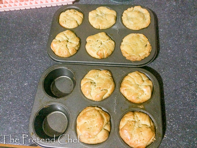 steak and kidney pie in muffin tins