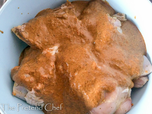 jerk marinade on raw chicken