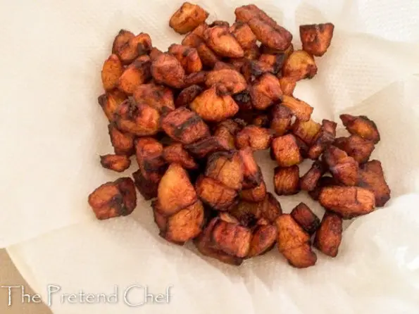plantain cubes for Fried plantains recipe