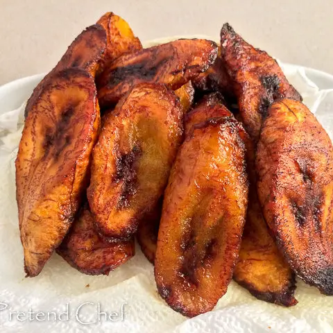 very ripe plantain slices for Fried plantains recipe