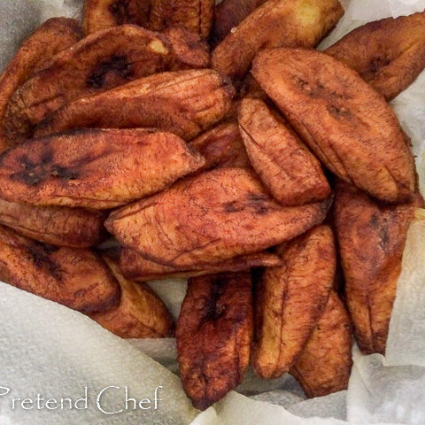 plantain slices for Fried plantains recipe