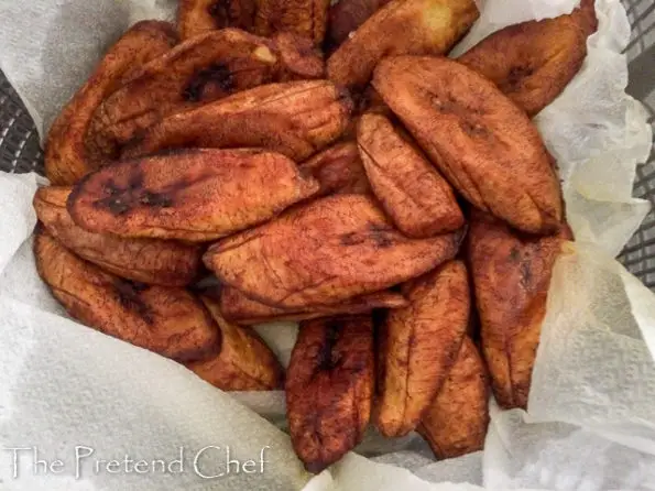 plantain slices for Fried plantains recipe