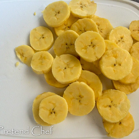 disc slices of plantains in a plate