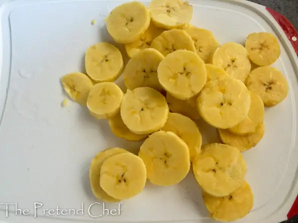 disc slices of plantains in a plate