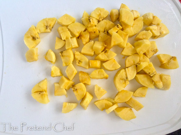 cubes of plantains