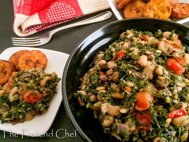 Very comforting and healthy Nigerian Greens and beans