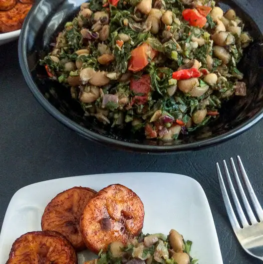 Very comforting and healthy Nigerian Greens and beans