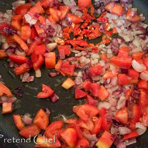 vegetables frying Nigerian Greens and beans