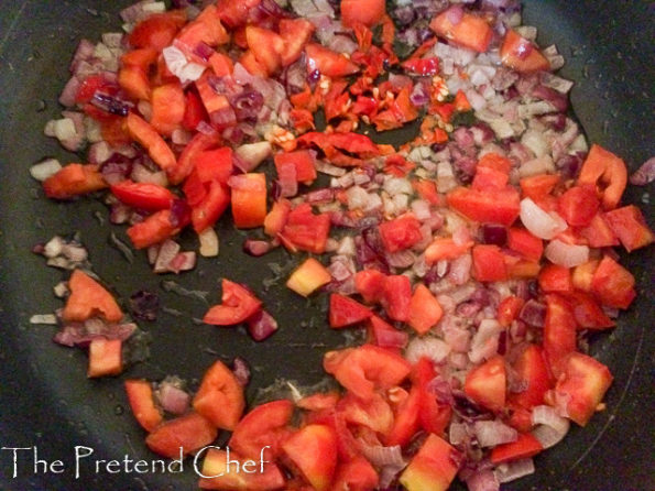 vegetables frying Nigerian Greens and beans