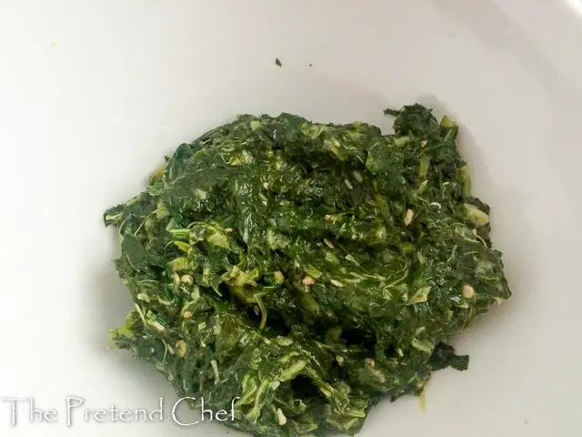 Puree of green vegetable dip