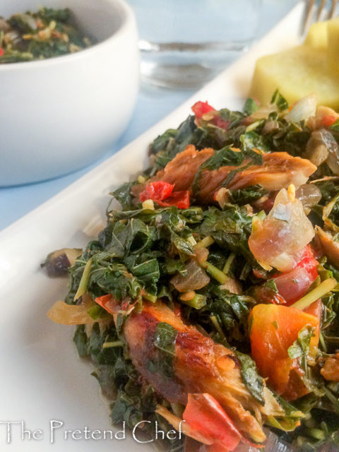 Healthy, flavourful and fresh smoked fish with greens