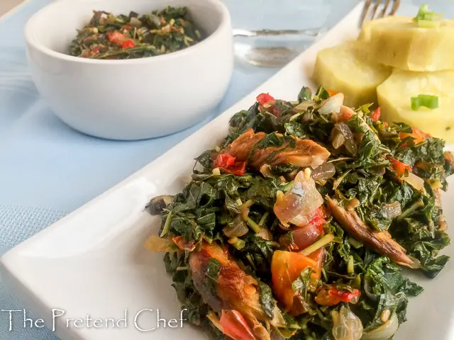 Healthy, flavourful and fresh smoked fish with greens