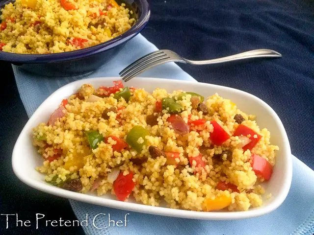 Healthy and light Couscous with bell peppers