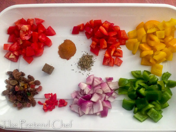 ingredients for Couscous with bell peppers