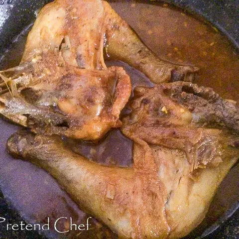 chicken legs in chicken turmeric sauce