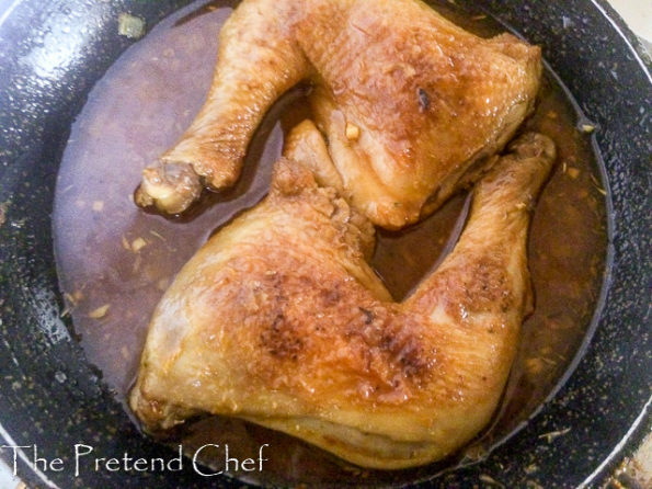 chicken legs in chicken turmeric sauce