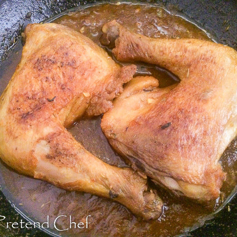 chicken legs in chicken turmeric sauce