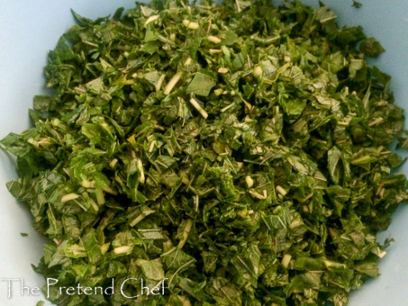 shredded Green, green amaranth, callaloo