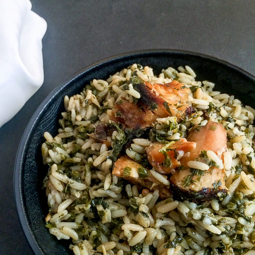 Healthy and aromatic Green leafy vegetable rice