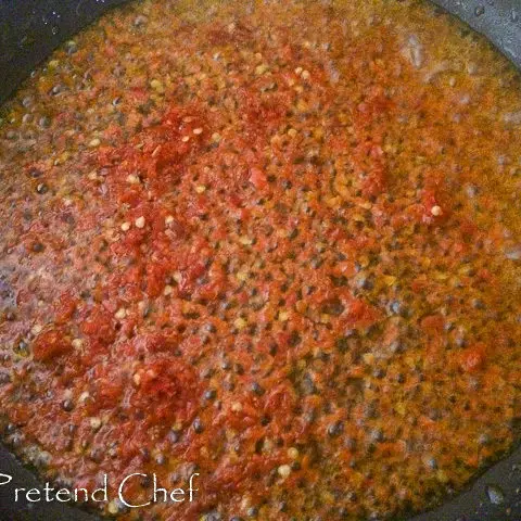 minced pepper frying for peppered mixed meat