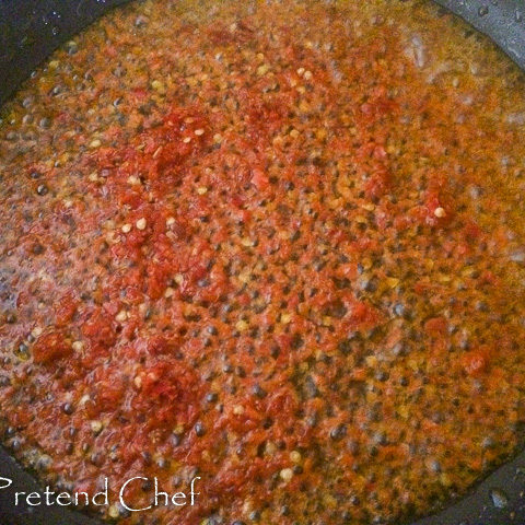 minced pepper frying for peppered mixed meat