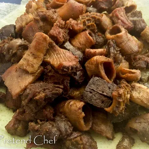 fried meat for peppered mixed meat
