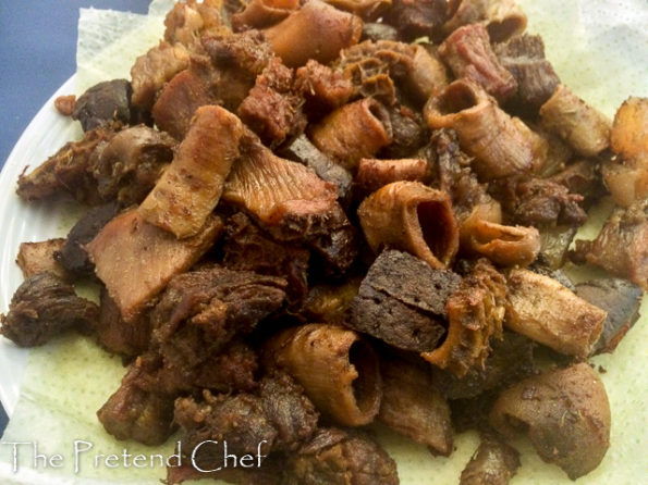 fried meat for peppered mixed meat