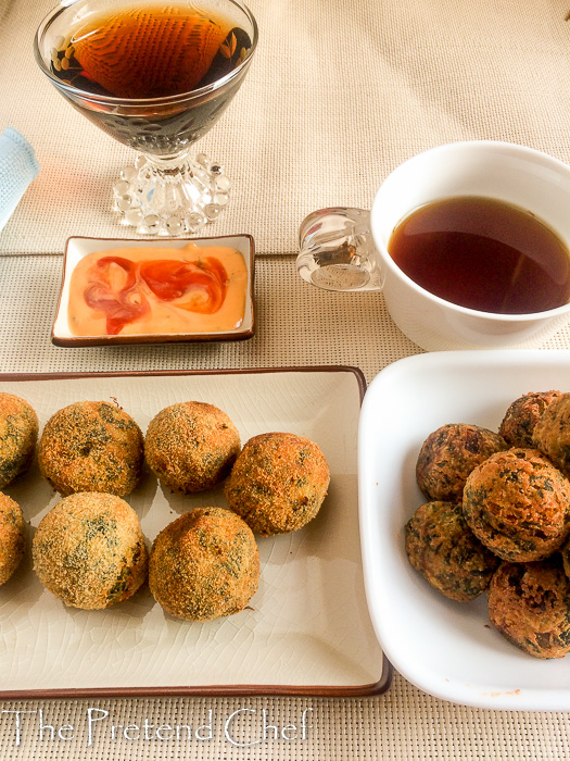 Crispy and light-as-air Potato green vegetable balls