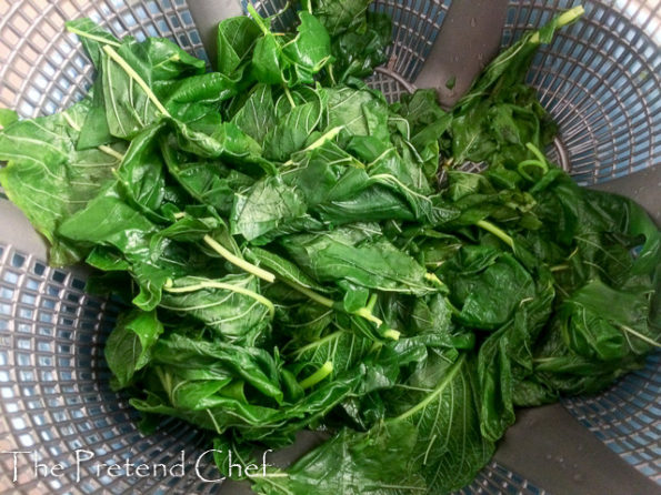 Blanched green amaranth