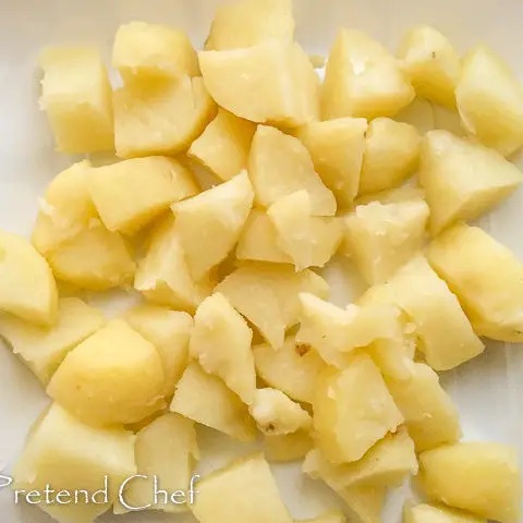 chopped boiled potatoes for easy potato salad