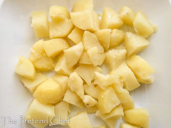 chopped boiled potatoes for easy potato salad