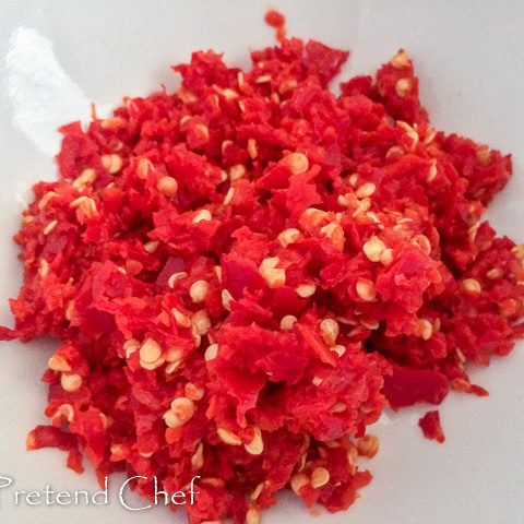 chopped pepper for sweet chilli pepper sauce