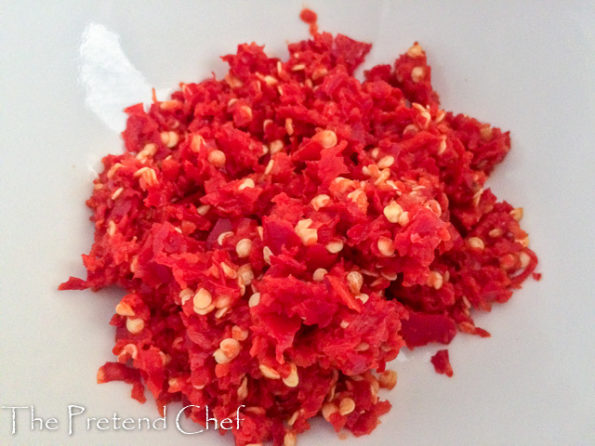 chopped pepper for sweet chilli pepper sauce