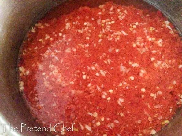 sweet chilli pepper sauce in a pot