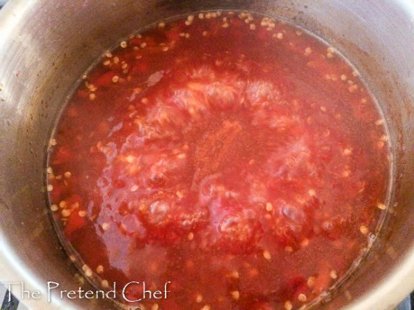 sweet chilli pepper sauce in a pot