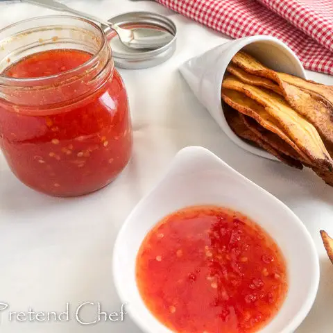 Spicy and sticky sweet chilli pepper sauce