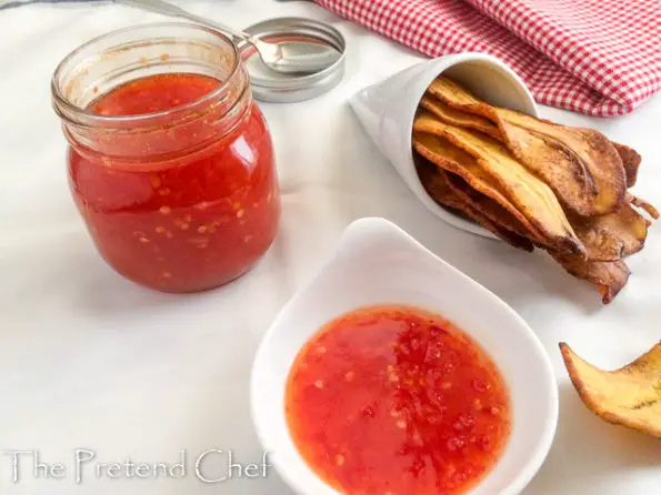 Spicy and sticky sweet chilli pepper sauce