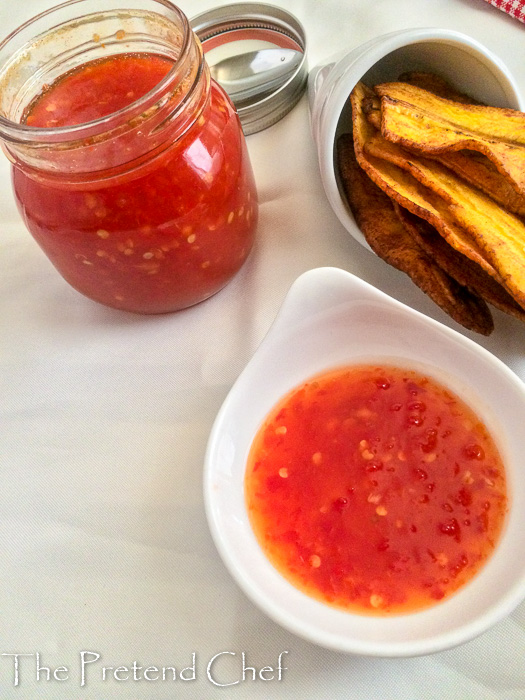 Spicy and sticky sweet chilli pepper sauce