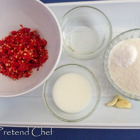 ingredients forsweet chilli pepper sauce