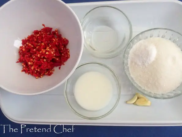 ingredients forsweet chilli pepper sauce