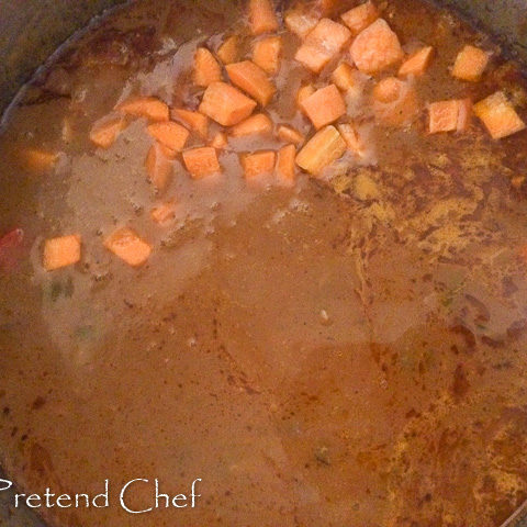 rich tomato gravy in a pot