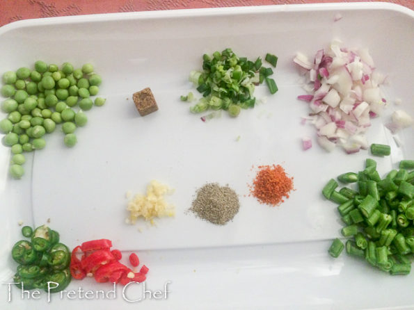 prepared ingredients for vegetable couscous