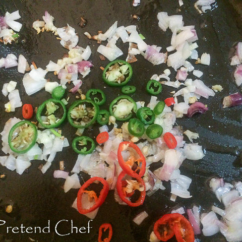 vegetables frying