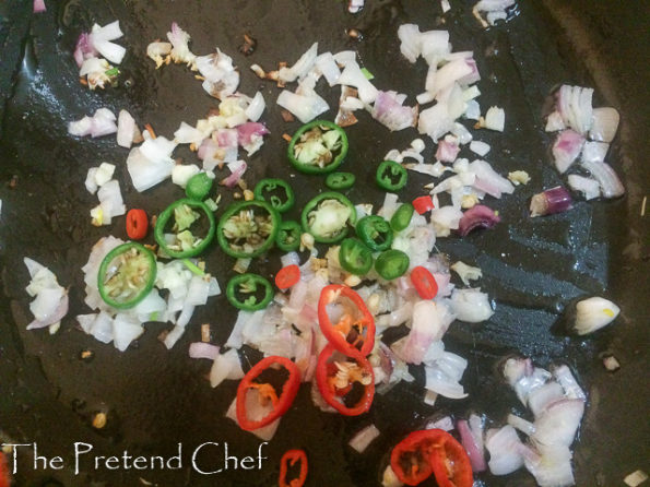 vegetables frying