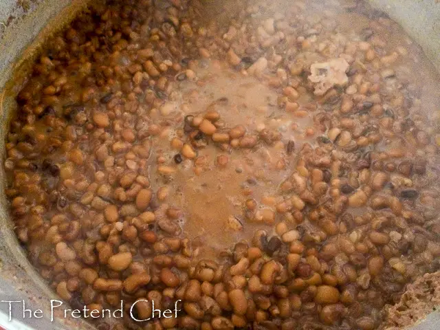 oloyin beans cooking in a pot for ewa agoyin