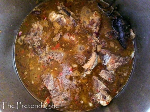 miyan kubewa boiling in a pot