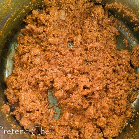 Esa soup, sesame seed soup cooking in a pot